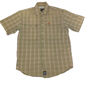 Pacific Trail Shirt Mens Size M Brown/Orange Short Sleeve Button Up Lightweight